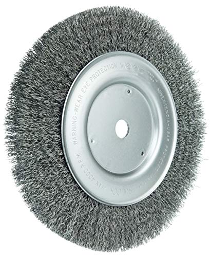 Weiler 01514 8" Maximum Density Crimped Wire Wheel.0118 Steel Fill, 5/8" Arbor Hole, Made in the USA .0118 Wire Size