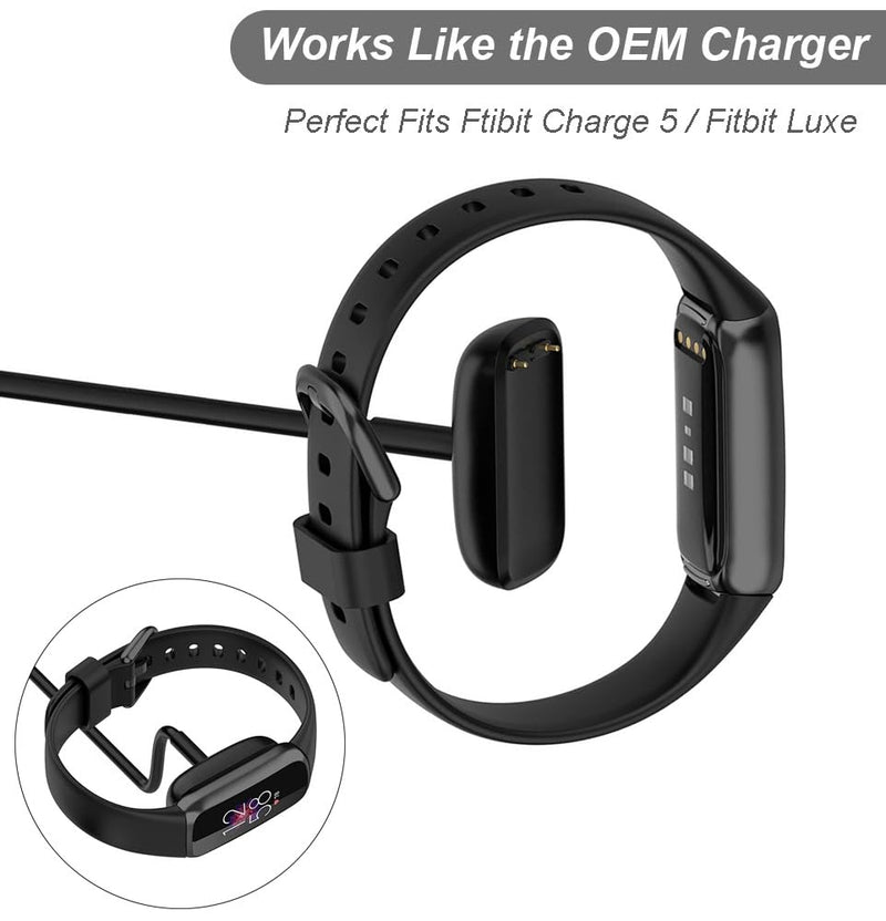 Charger for Fitbit Charge 5 & Fitbit Luxe Replacement USB Charging Cable Cord for Fitbit Charge 5 and Fitbit Luxe [1m/3.3ft] 1