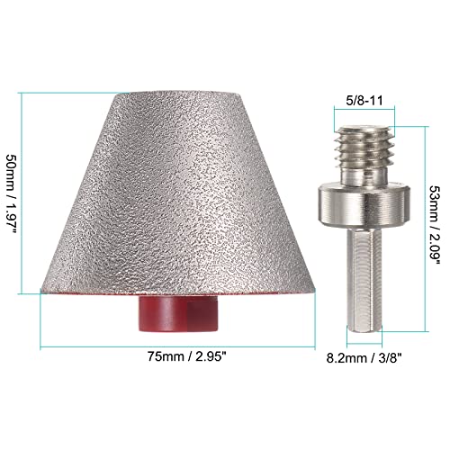 HARFINGTON Diamond Beveling Chamfer Bits 2.95" Dia 5/8-11 Thread w/Adapter