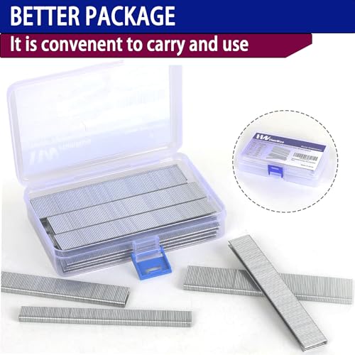 HW HAMWOO 18 Gauge 1/4" Narrow Crown Staples,1/2",3/4",1":3000pcs 3Sizes(1/2",3/4",1")--3000pcs