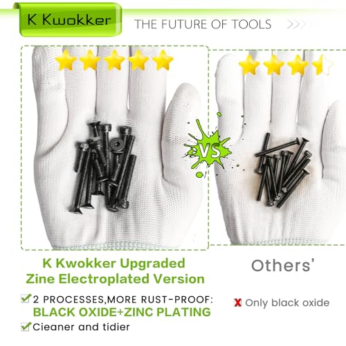 2100Pcs M4 Screw Kit 4MM to 40MM, Socket Head Screws & Flat Head Screws Assorted Nuts and Bolts Assortment Kit with Washer and Lock Washers, M4 Metric Screws Assortment