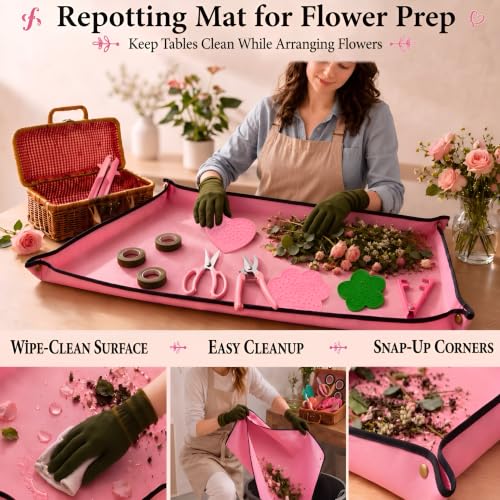Floral Arrangement Kit with Mat and Basket, Wedding Bouquet DIY Supplies