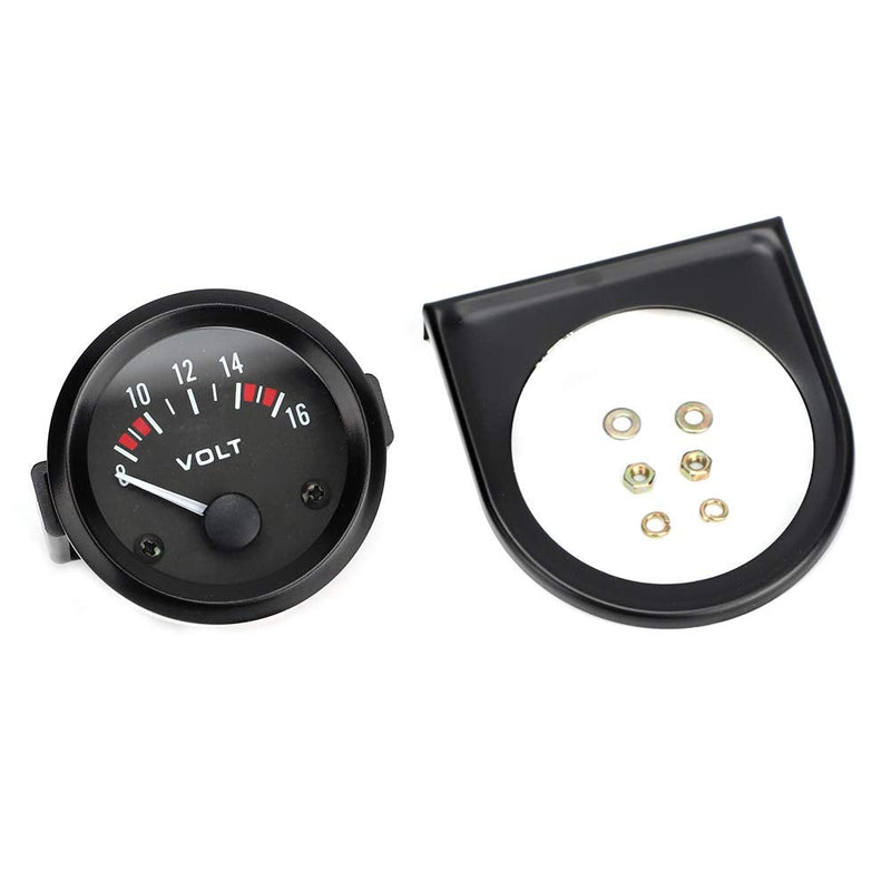 Voltage Meter Gauge, 12V Voltage Gauge, Car Voltage Tester, Car Universal Voltmeter 52mm/2in Voltage Meter Gauge 8-16V BX100007 Fits for Most Car