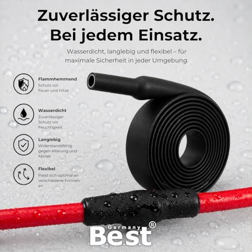 Heat Shrink Tube 2 m Diameter 20 mm 4:1 Inner Adhesive Waterproof Black PVC | 4:1 shrinkage ratio for strong shrinkage and perfect adaptation to cables, wires and electrical connections. 2m Ø20mm