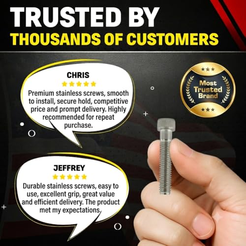 Chenango Supply Stainless 3/8-16 x 3 Socket Head Cap Screws – 18-8 Grade, Full Thread, Hex Drive 5/16, Coarse Thread, High-Torque Socket Head Cap Screws, 25 Pieces (3/8-16 x 3)