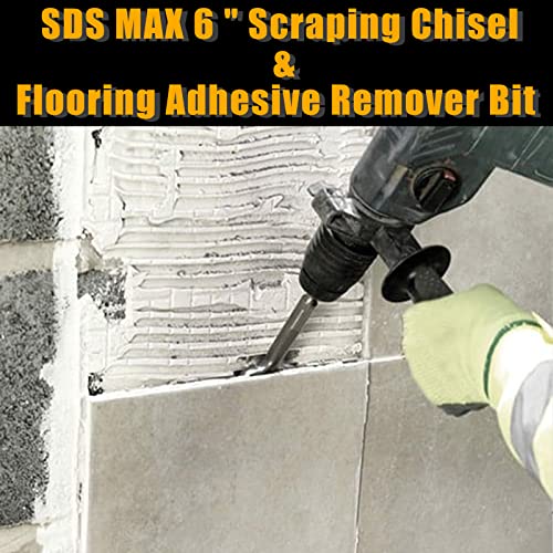 6" Tile Chisel for SDS-Max Rotary Hammer, 15" Long Alloy Steel