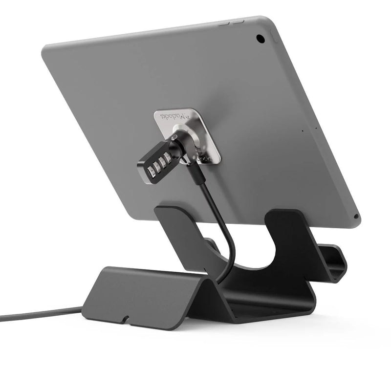 Universal Security Tablet Holder With Security Cable Lock and Plate, Black (CL12UTHBB)