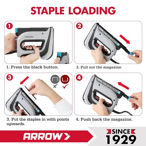 Arrow T50ACD Heavy Duty Electric Staple Gun, Fits 1/4" to 1/2" Staples Multi