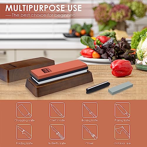 SHAN ZU 2 PCS Knife Sharpener Stone Set with Storage Box