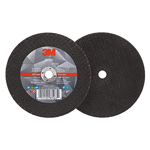 3M Silver Cut-Off Wheel, 87463, 36+, T1, 4 in x 0.05 in x 3/8 in 4 in x .050 in x 3/8 in