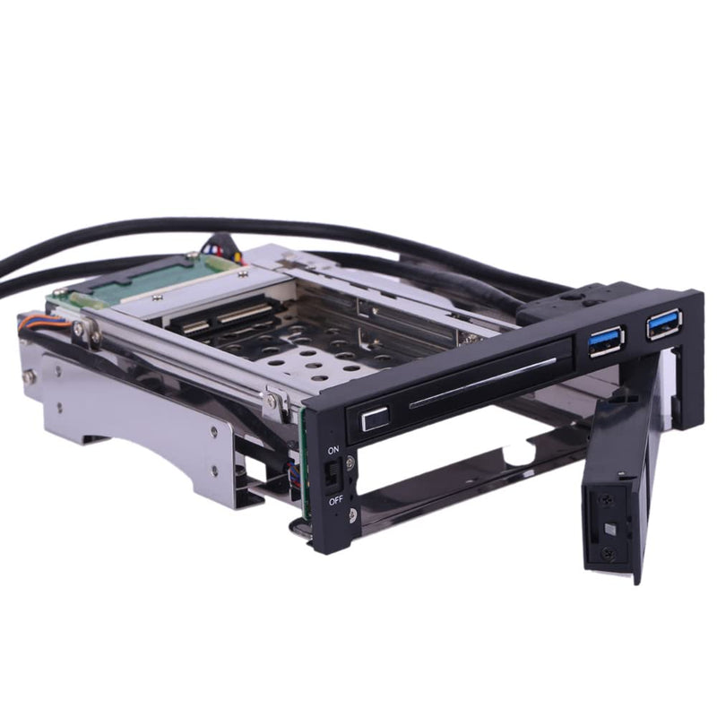 Dual Bay 3.5" + 2.5" Inch SATA III Hard Drive HDD & SSD Tray Caddy Internal Mobile Rack Enclosure Docking Station with USB 3.0 Port Hot Swap