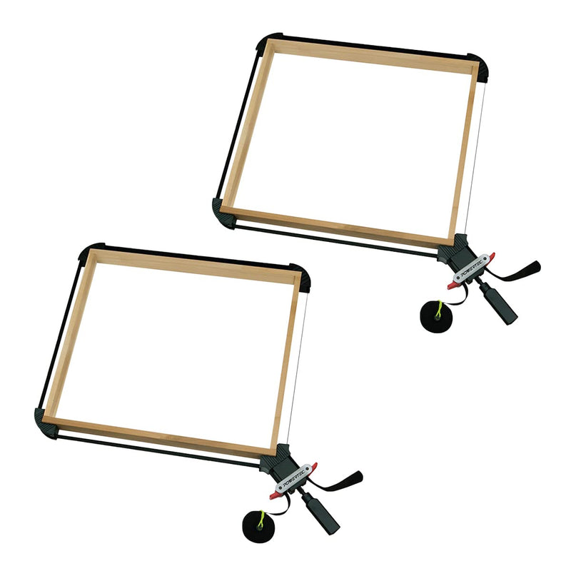 POWERTEC 71017-P2 Quick Release Band Clamp | Woodworking Frame Clamping Strap Holder, 2 PK Black Handle, 2PK