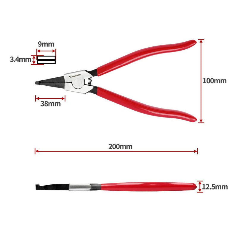 SPEEDWOX 8 Inches Lock Ring Pliers for Removing Installing Gearshift Locking Rings Special Angle Tip Circlip Retaining Ring Pliers Automobile Transmission Clutch Shafts Tool 8"