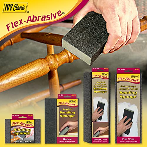 Ivy Classic 42031-12 Fine Angled Drywall XL Sanding Sponge, Flex-Abrasive, 12-Pack