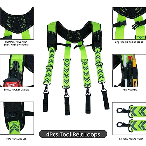 KUNN Tool Belt Suspenders Reflective & Electrical Tape Holder Reflective Tape Thong