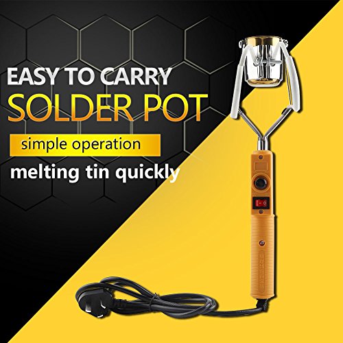 Solder Pot Tin Melting Furnace Portable Electric 220V Temperature Control Welding Pond Furnace Temperature Range 100-450℃ (EU Plug 220V180W) EU Plug 220V180W