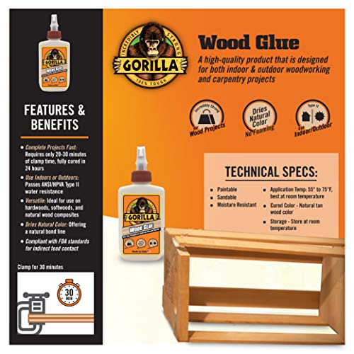 Gorilla Glue (Pack of 1) and Wood Glue (Pack of 2) 1 - Pack Glue + Glue, 4 Ounce