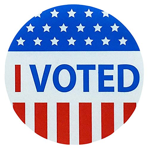 InStockLabels Red-White-and-Blue I Voted Circle Stickers, 1.5-Inch Round Labels, Pack of 500