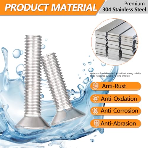 568 Pcs M4 M6 M8 Flat Head Socket Cap Screws Countersunk Bolts M4/M6/M8 - 10/16/20/25//30/40mm