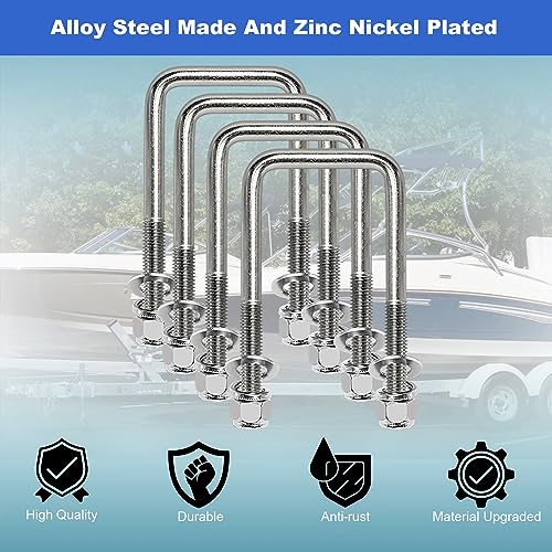 Boat Trailer U-Bolt 2-1/16" W x 6-5/16"L x 1/2" D 1/2" D x 2-1/16" W x 6-5/16" L 4pk