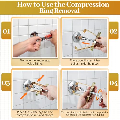 Faucet Handle Puller and 4 Pcs Metal Seat Removal Set