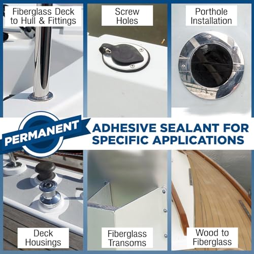 Berkland Marine Adhesive Sealant 5200 Fast Cure, 10 oz White 2-Pack