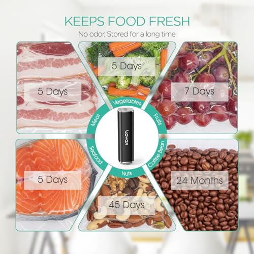 Handheld Vacuum Sealer for Food, Rechargeable Vacuum Pump with 5 Bags Black