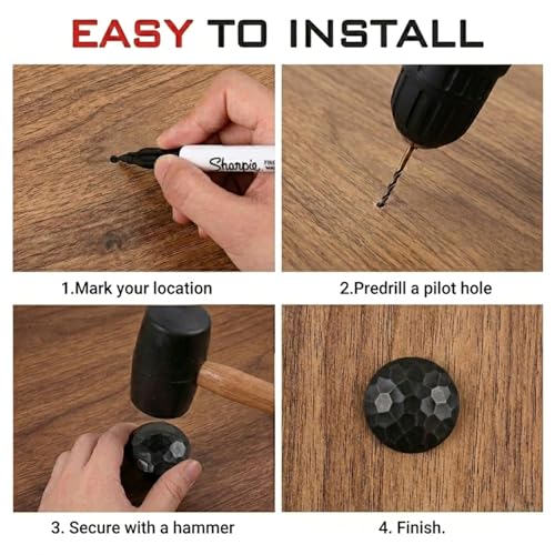 50 Pcs 1.5 Inch Black Clavos Decorative Nails - Iron Antique Rustic Fasteners for Wood Doors, Furniture, Gates, Shutters and Faux Wood Beams 1.5inch 50pcs