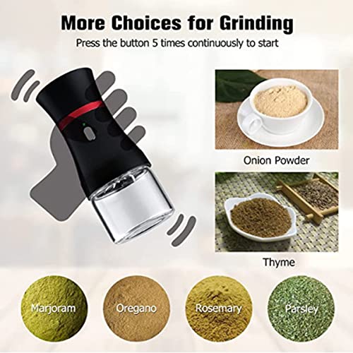 Electric Herb and Spice Grinder, Rechargeable Grinder with Stainless Steel Six-Blade Blade