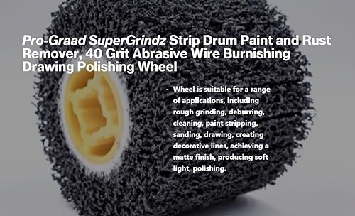 4.5" x 4" 40 Grit Strip & Clean Abrasive Drum Wheel, 2 Pack 4.5” x 4” x 3/4” (115x100x19mm)