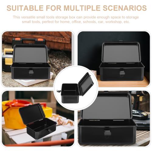 DOITOOL Small Tool Box Organizer Metal Toolbox for Small Parts Screwdrivers Screws and Tool Parts Buckle Closure Portable Storage Case for Home Garage Workshop 7.87 X 4.92 X 3.07 in