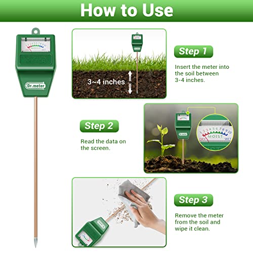 Dr.meter Soil Moisture Meter & 4-in-1 LCD Display Moisture Meter