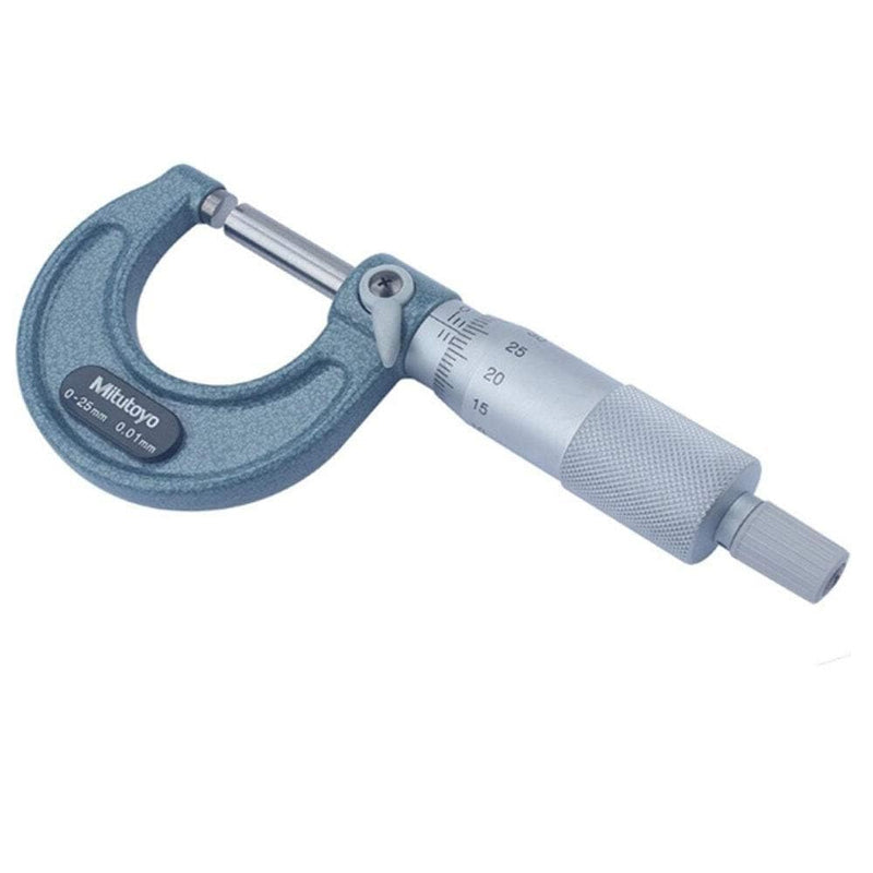 Mitutoyo 103-137 0-25mm x 0.01mm Ratchet Stop Outside Micrometer | 0.01 mm reading, carbide, case 25 mm