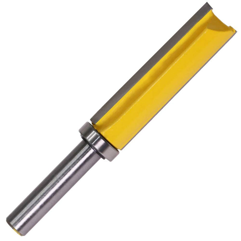 WSOOX 8 mm shaft professional flush cutter Expert for Wood (wood and laminate, Ø 14 mm, working length 50.8 mm, total length 91 mm, hand router accessories)