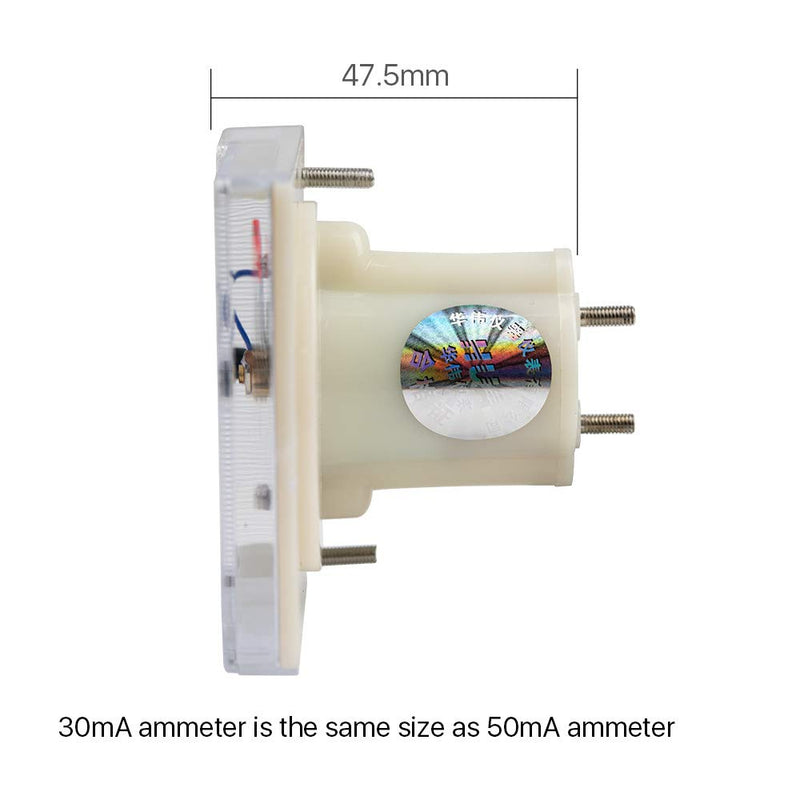 Cloudray Ammeter Gauge DC 0-30mA Analog Current Panel 85C1 2.5 Accuracy for Auto Circuit Measurement Tester (DC 30mA)