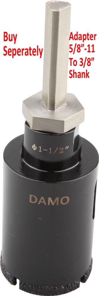 DAMO 2-1/2 inch Diamond Core Drill Bit for Porcelain, Ceramic, Tile, Quartzite, Granite, Marble, Stone & Brick, Hole Saw 64mm 64mm 2-1/2"
