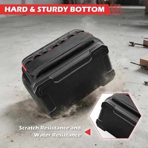 Rexmica 15-Inch Tool Bag Heavy Duty Tool Tote with EVA Hard Bottom