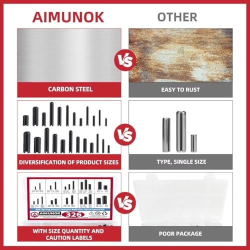 326-Piece Roll Pin Assortment Kit - 24 Sizes & 615-Piece Hairpin Cotter Pin Assortment Kit- - 6 Sizes