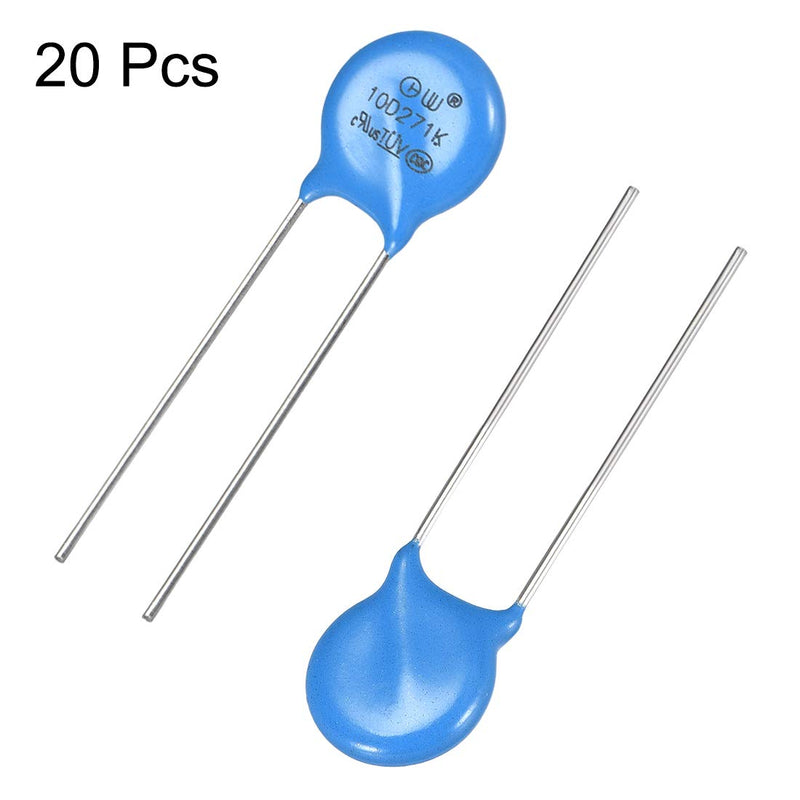 sourcing map 20pcs Heavy Duty Resistors AC 175V 10D271K Radial Lead Discs Varistor