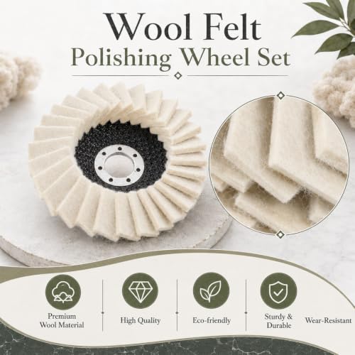 12 Pcs Wool Polishing Wheel Disc and Polishing Compounds Set