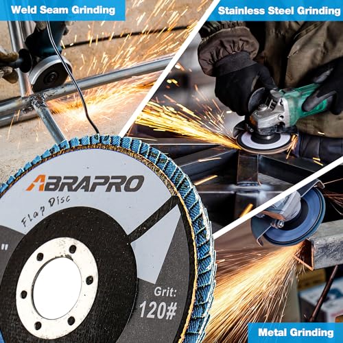 10 Pack Zirconia Flap Disc, 120 Grit, Angle Grinder Sanding Disc, 4-1/2 inch Grinding Wheels, Flap Wheel Type 29 for Metal Grinding, Blending and Smooth Finishing 120 Grit-10 Pack