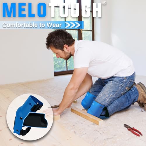 MELOTOUGH Tool Belt Suspenders Construction Bag Suspenders Heavy Duty Padded Work belt Suspenders, Knee Pads for Work,Construction,Flooring,Gardening-Comfortable and Flexible(Blue)