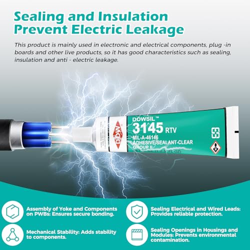 3145 RTV 90ml 3oz High Temperature Waterproof Sealed Electronic Fixed Clear Adhesive Mil-A-46146 Electrical Battery Board Housing Moisture Sealing Non Flow