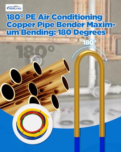 4PCS Copper Tube Bender Kit, 4M(13ft) x 1/4" 3/8" 1/2" 5/8" HVAC Pipe Bending Springs with Color-Coded Plastic Strips for Air Conditioner and Refrigerator Repair