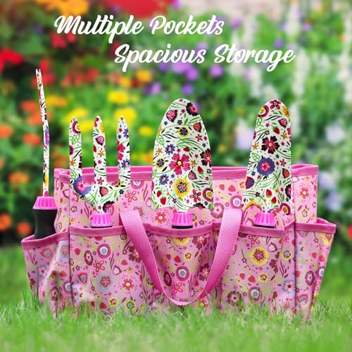 Housolution Gardening Tools Set, 10PCS Gardening Gifts for Women, Pink