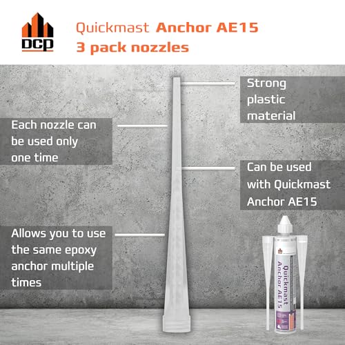 DCP Quickmast AE15 High-Strength Concrete Epoxy Anchoring System 2-Pack for Rebar & Threaded Rods with 3-Pack Replacement Nozzles