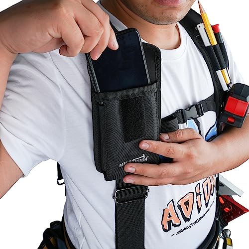 MELOTOUGH Tool Belt Suspenders Construction Bag Suspenders Heavy Duty Padded Work belt Suspenders for Carpenter/Electrician/Roofing/Farmer work Suspension Rig (X BACK + H BACK)