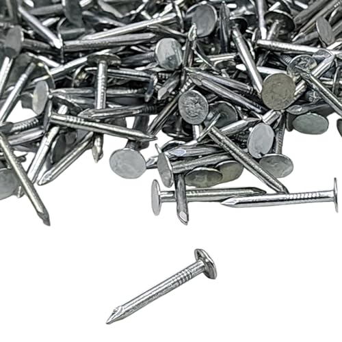 (500 Pack) 1-1/4-Inch Galvanized Roofing Nails Professional Grade - Used to fasten roofing felt, asphalt singles & insulation board (500) 500