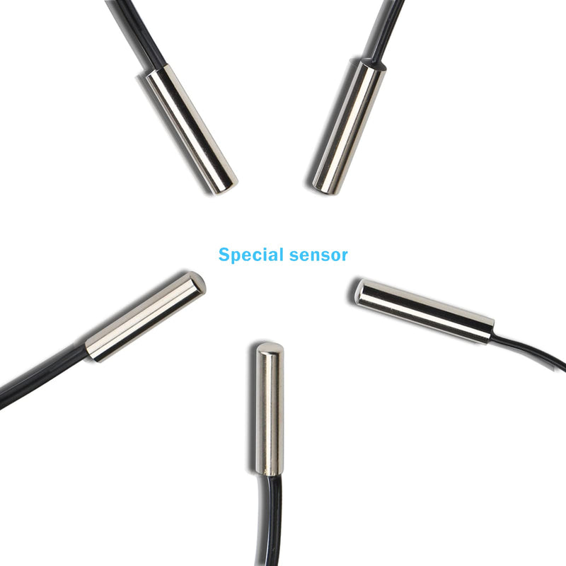 XTVTX 10 pieces 10k B3950 temperature sensor, -25 to 125 degrees Celsius temperature sensor, 1 meter sensitive stainless steel NTC temperature sensor probe