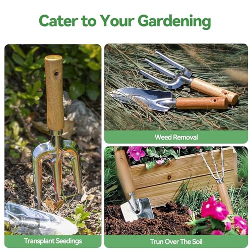 Gardening Tools 9 Piece and 10 Piece Heavy Duty Gardening Tool Set with Flower Organizer, Fashionable and Thoughtful Gifts for Garden Women
